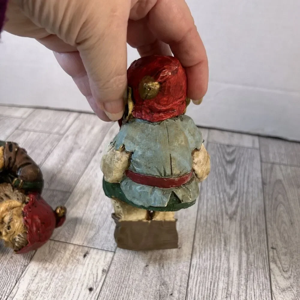 Whimsical Stocking Holders Christmas Holiday Elf Elves Set Of 2 Resin Strange